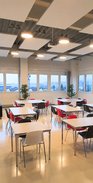 Canteen at the STRATEC site in Switzerland