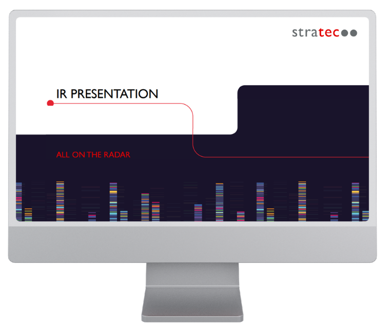 Desktop icon with IR presentation teaser for download of the latest Investor Relations presentation of STRATEC