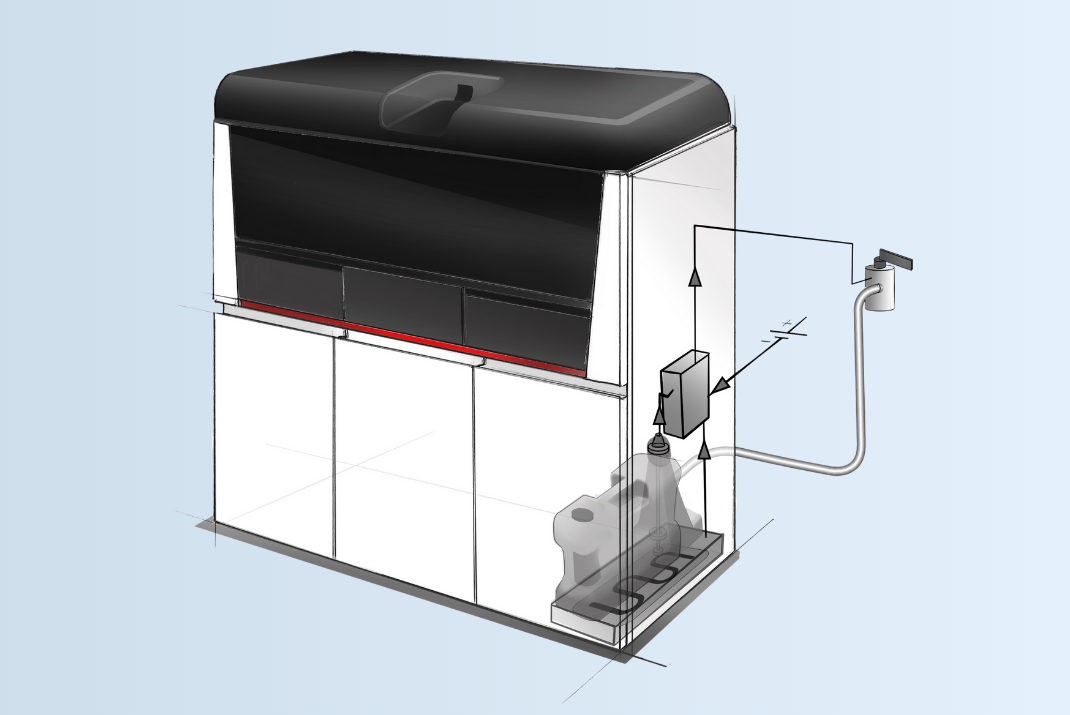 Direct Plumbing Kit for central DI water supply and drain by STRATEC
