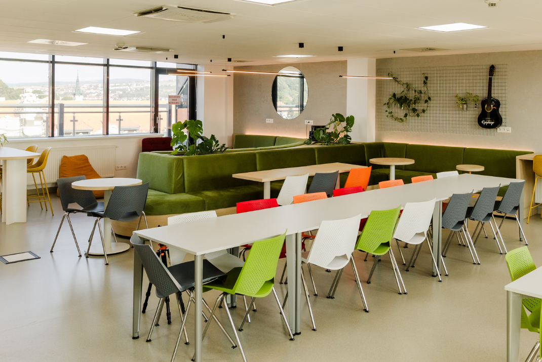 Lounge and canteen room at STRATEC Romania
