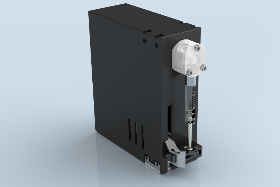 Syringe pump for various liquid handling applications by STRATEC