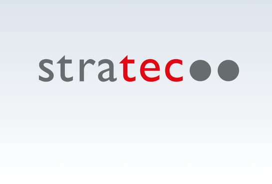 STRATEC Logo for News with a grey background